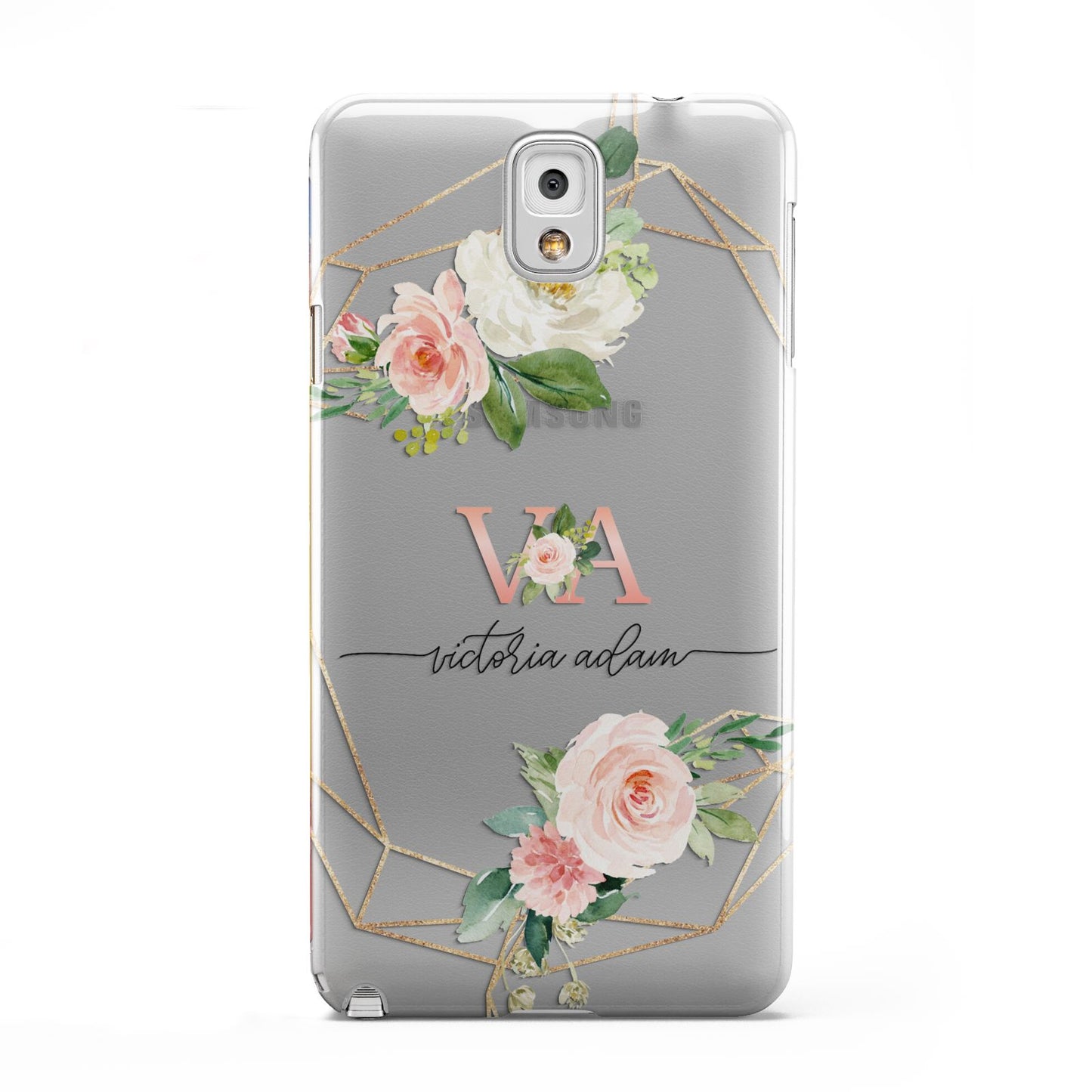 Blush Pink Rose Floral Personalised Samsung Galaxy Note 3 Case