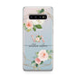 Blush Pink Rose Floral Personalised Samsung Galaxy S10 Plus Case