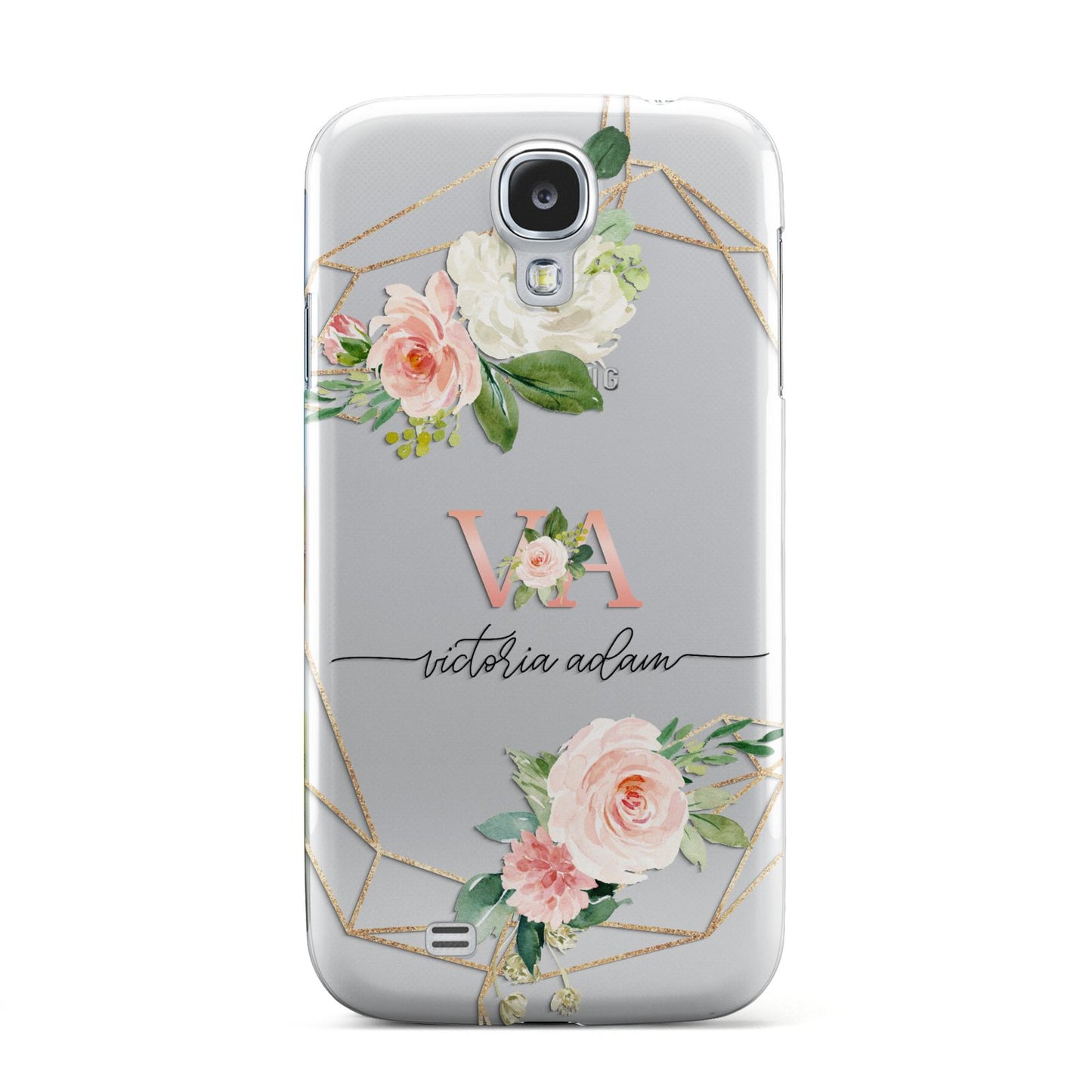 Blush Pink Rose Floral Personalised Samsung Galaxy S4 Case