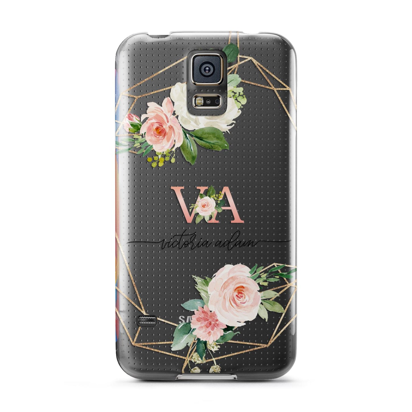 Blush Pink Rose Floral Personalised Samsung Galaxy S5 Case