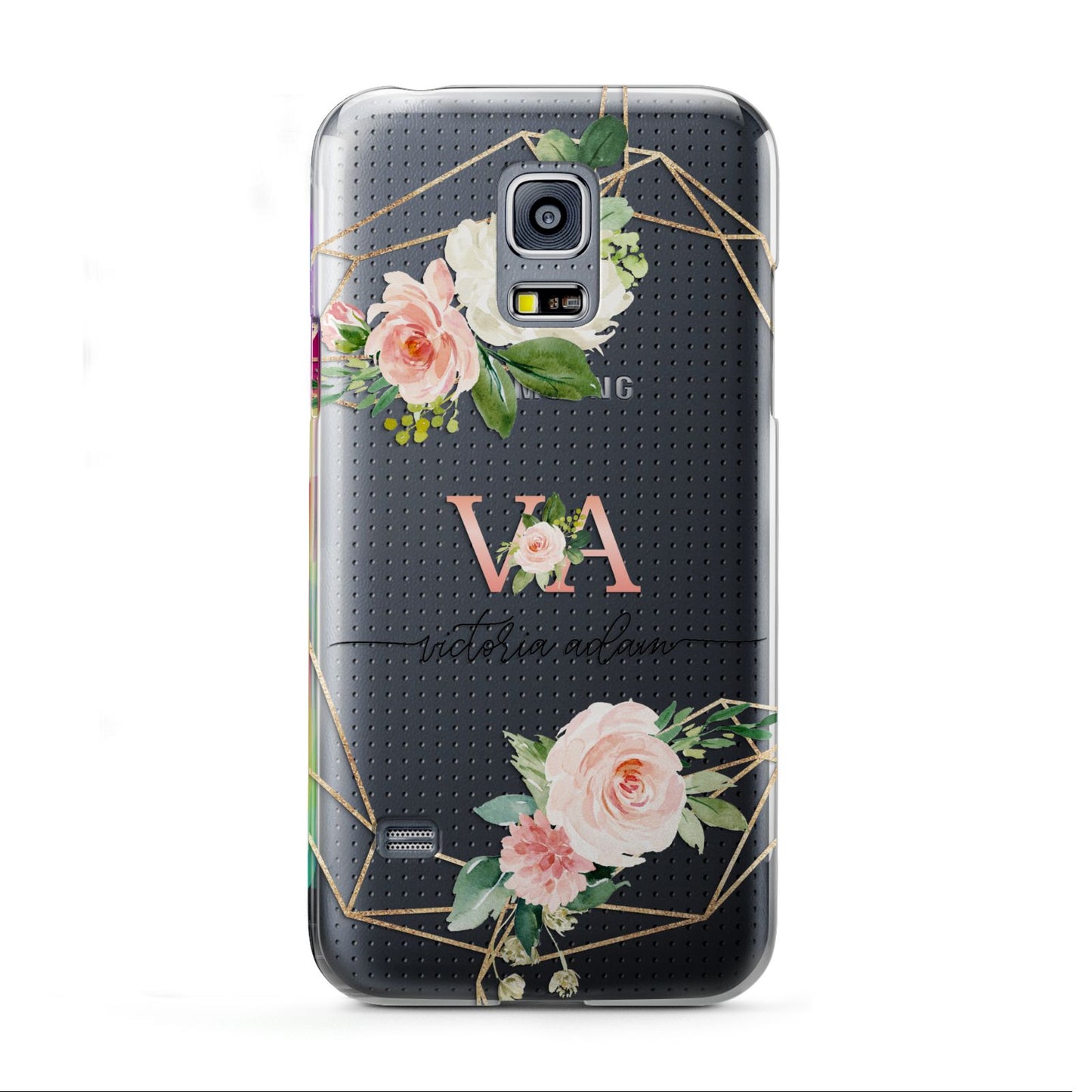 Blush Pink Rose Floral Personalised Samsung Galaxy S5 Mini Case