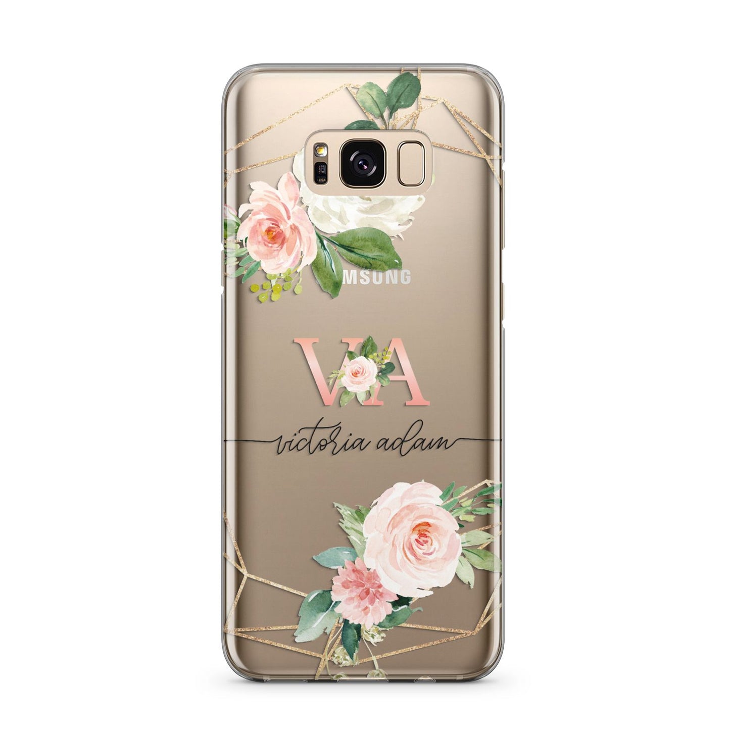 Blush Pink Rose Floral Personalised Samsung Galaxy S8 Plus Case
