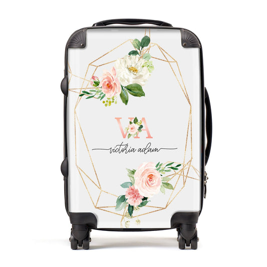 Blush Pink Rose Floral Personalised Suitcase