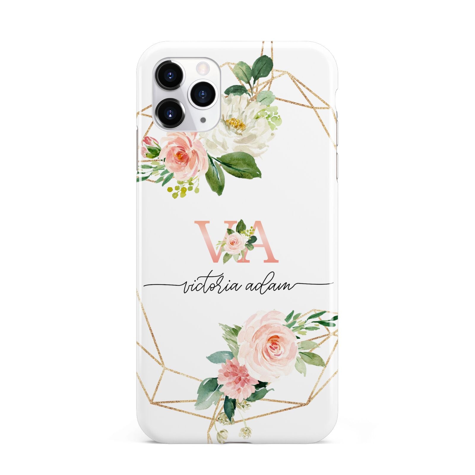 Blush Pink Rose Floral Personalised iPhone 11 Pro Max 3D Tough Case