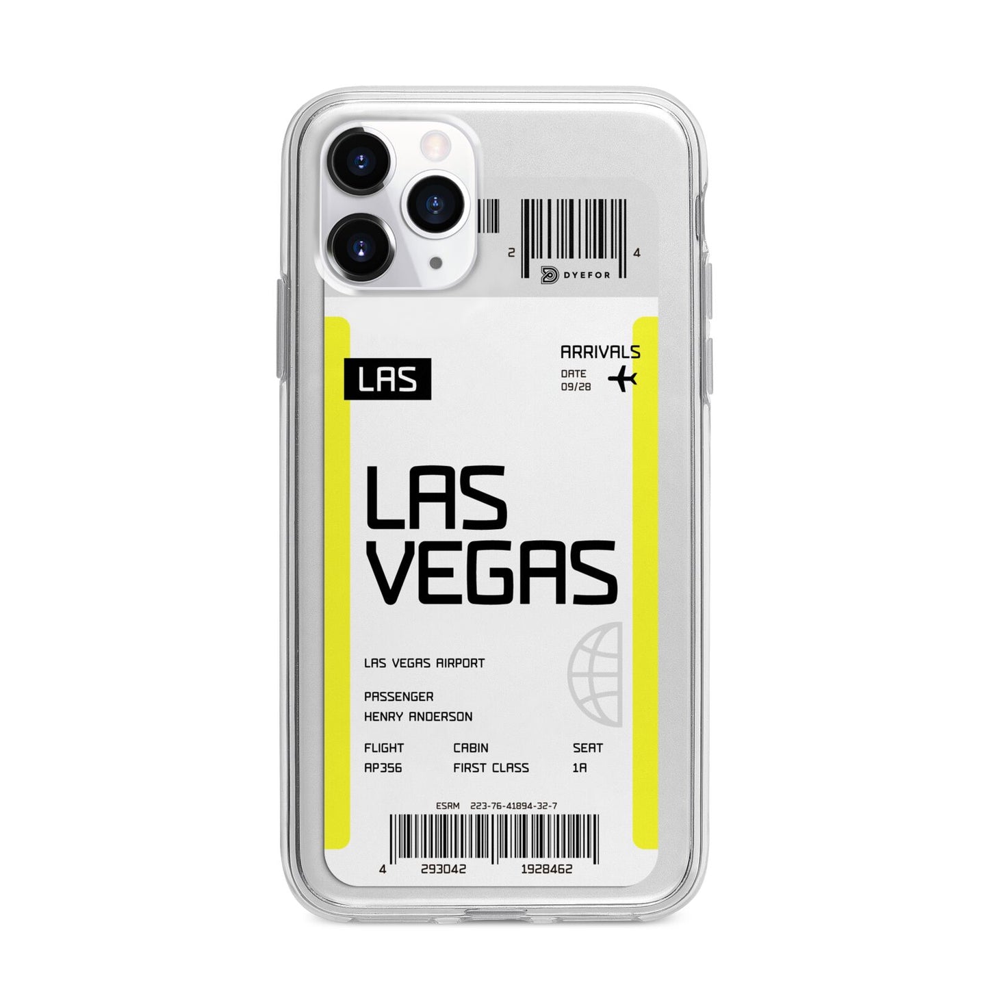 Boarding Pass Apple iPhone 11 Pro Max in Silver with Bumper Case