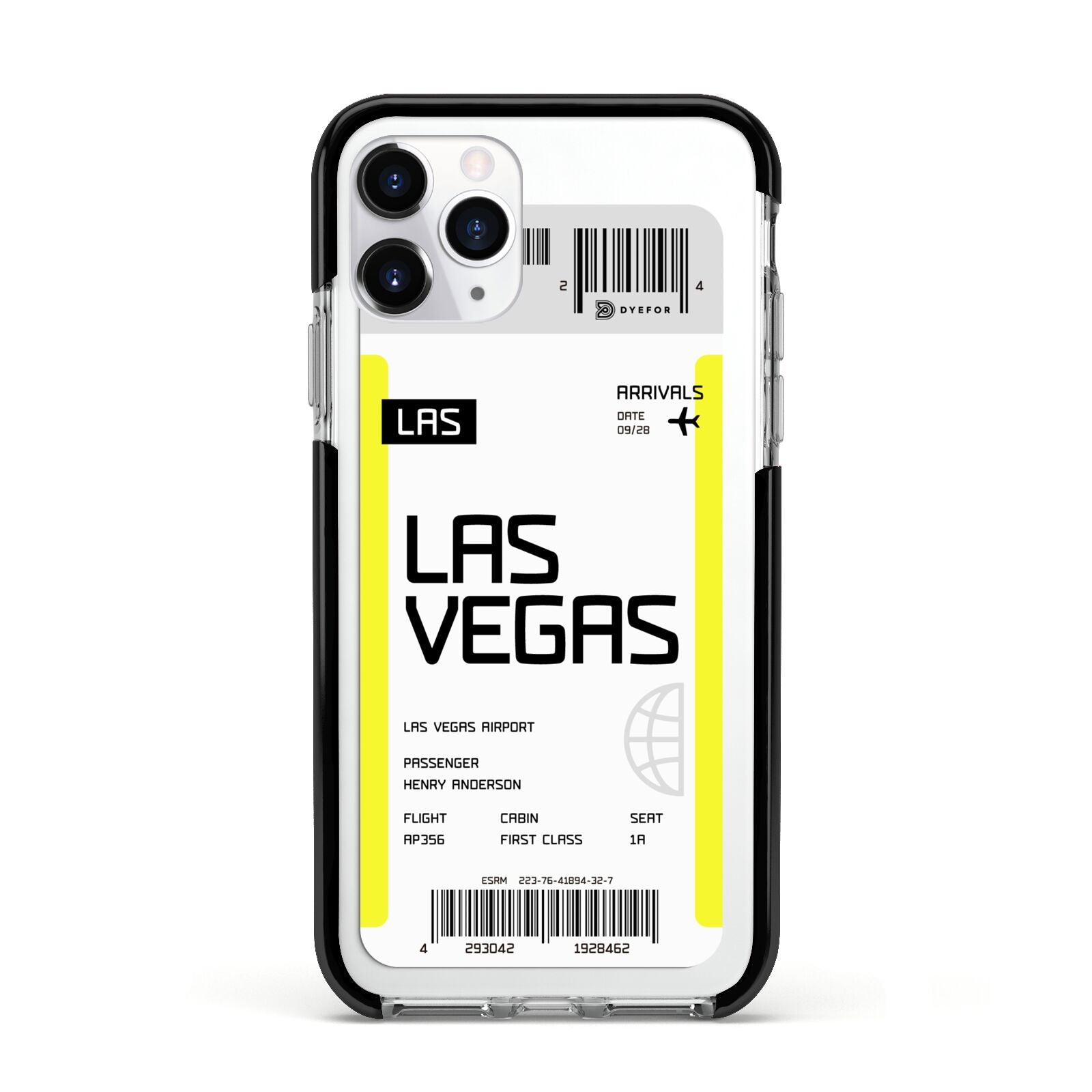 Boarding Pass Apple iPhone 11 Pro in Silver with Black Impact Case