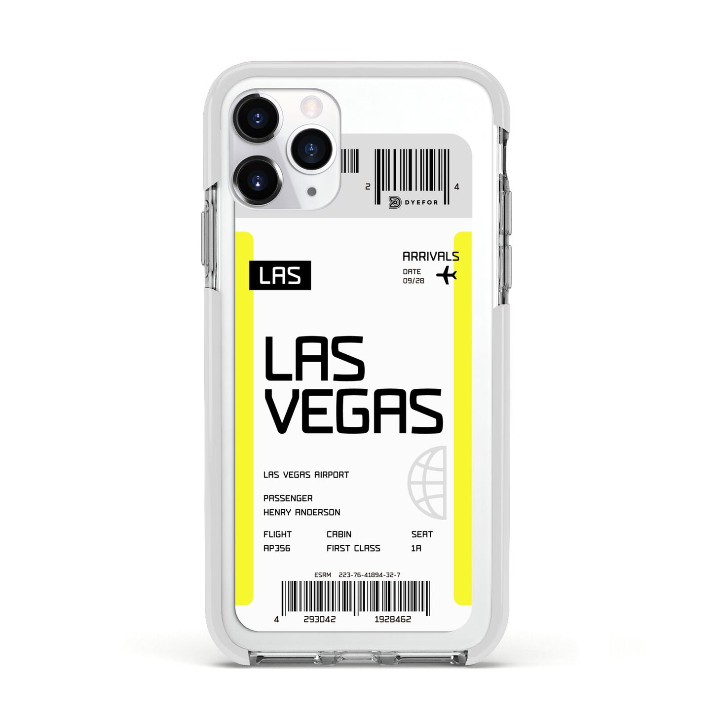 Boarding Pass Apple iPhone 11 Pro in Silver with White Impact Case