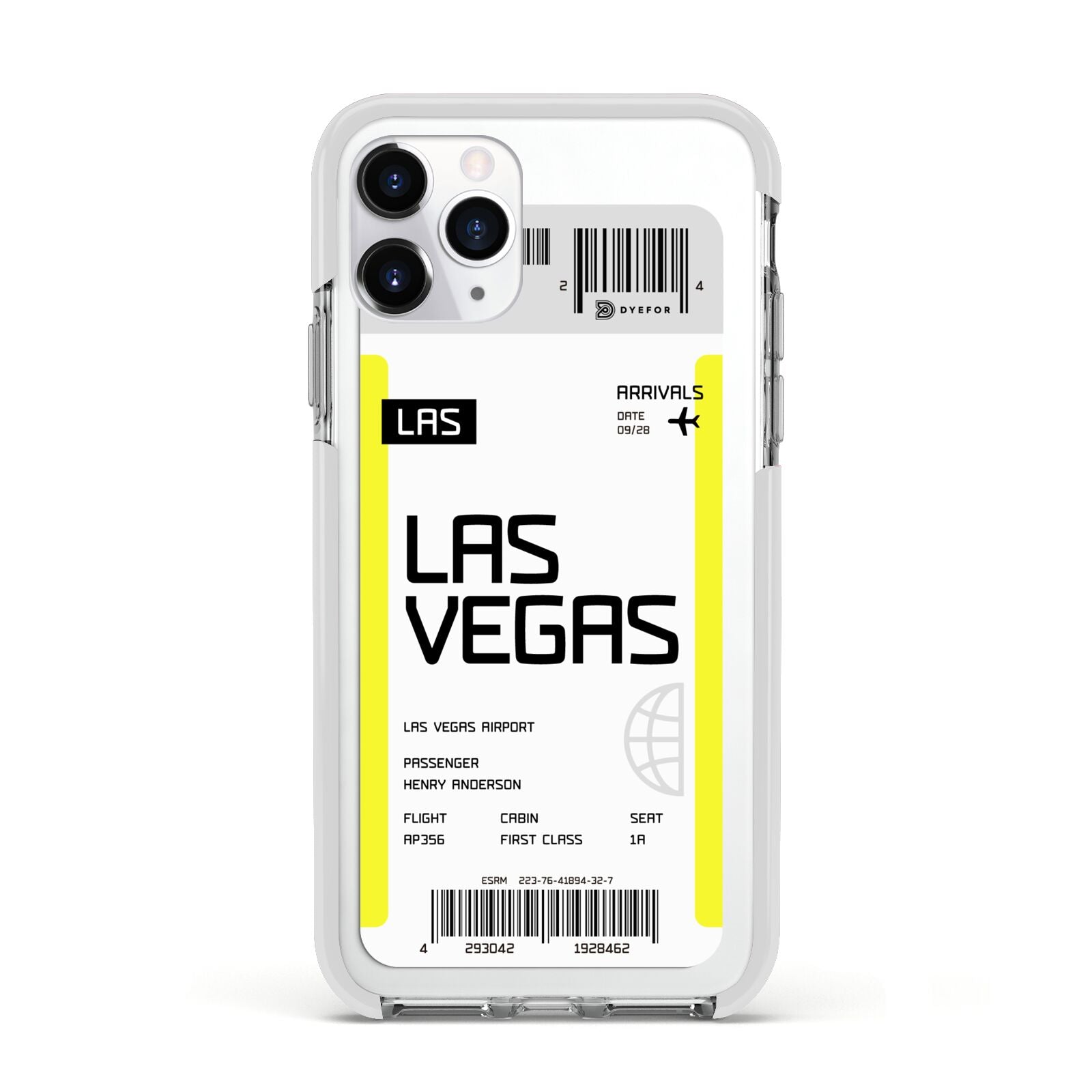 Boarding Pass Apple iPhone 11 Pro in Silver with White Impact Case