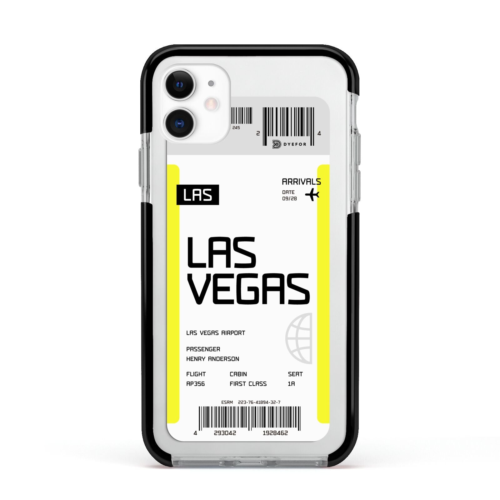 Boarding Pass Apple iPhone 11 in White with Black Impact Case