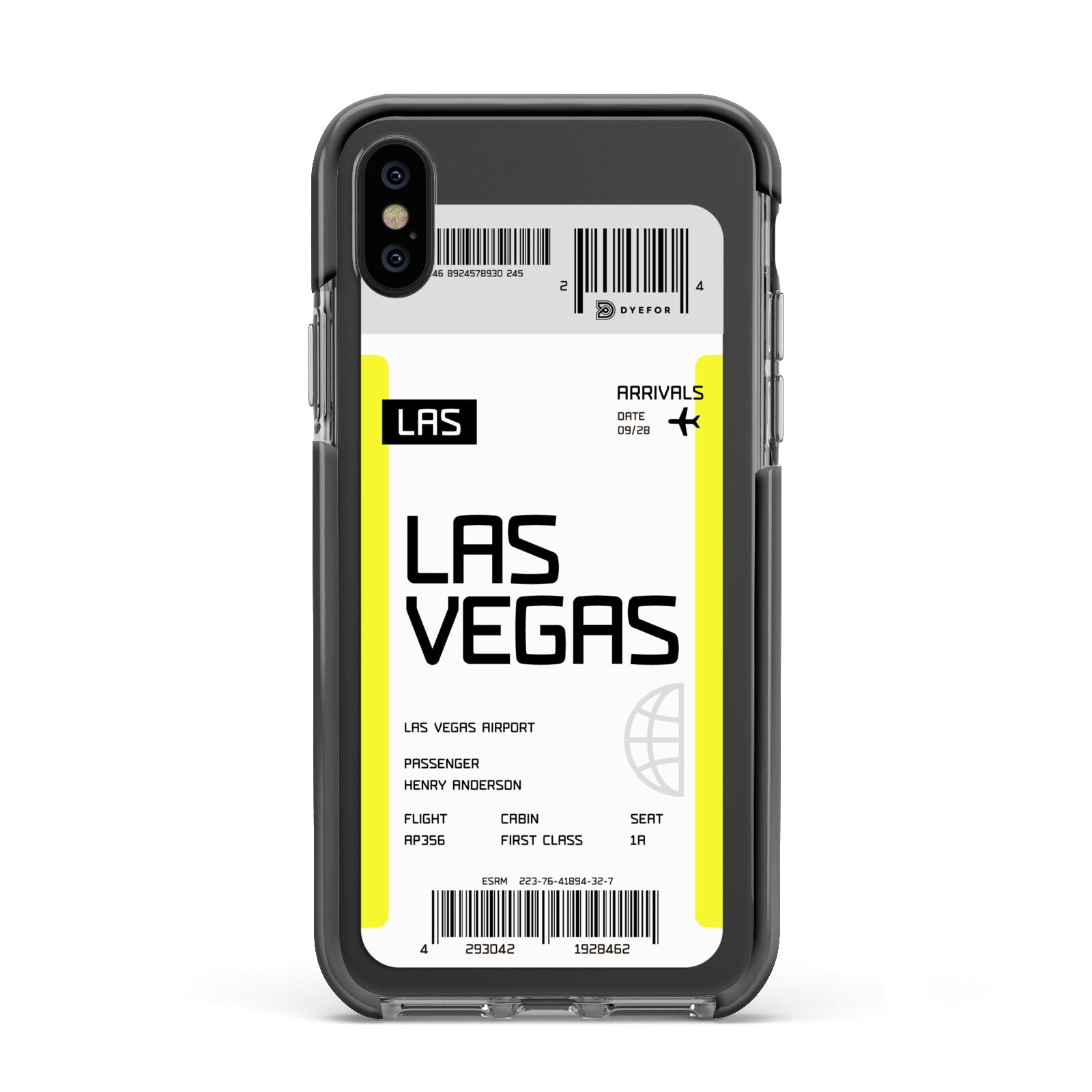 Boarding Pass Apple iPhone Xs Impact Case Black Edge on Black Phone