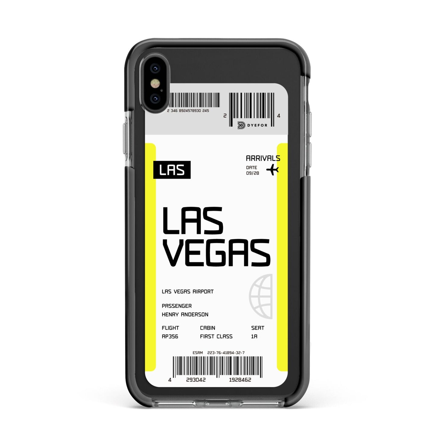 Boarding Pass Apple iPhone Xs Max Impact Case Black Edge on Black Phone