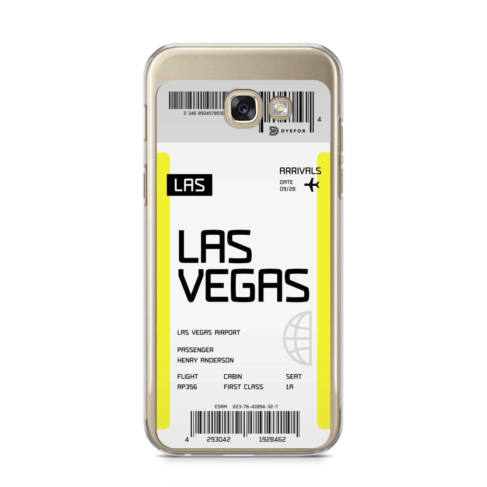 Boarding Pass Samsung Galaxy A5 2017 Case on gold phone