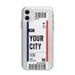 Boarding Pass Ticket Apple iPhone 11 in White with Bumper Case