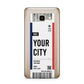 Boarding Pass Ticket Samsung Galaxy J7 2016 Case on gold phone