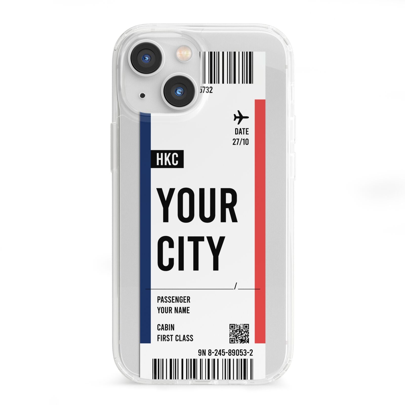 Boarding Pass Ticket iPhone 13 Mini Clear Bumper Case