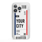 Boarding Pass Ticket iPhone 13 Pro Clear Bumper Case