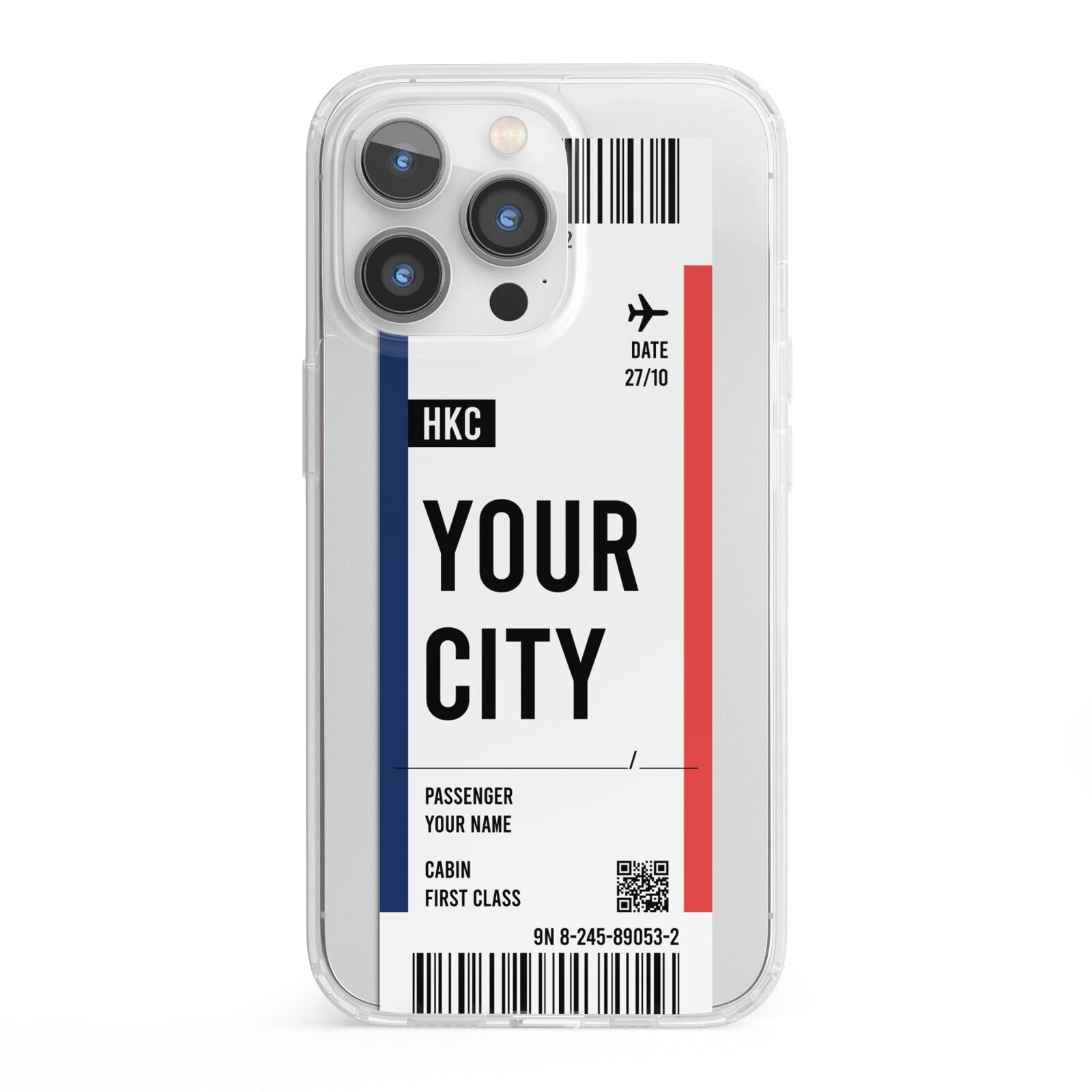 Boarding Pass Ticket iPhone 13 Pro Clear Bumper Case