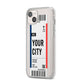 Boarding Pass Ticket iPhone 14 Plus Clear Tough Case Starlight Angled Image