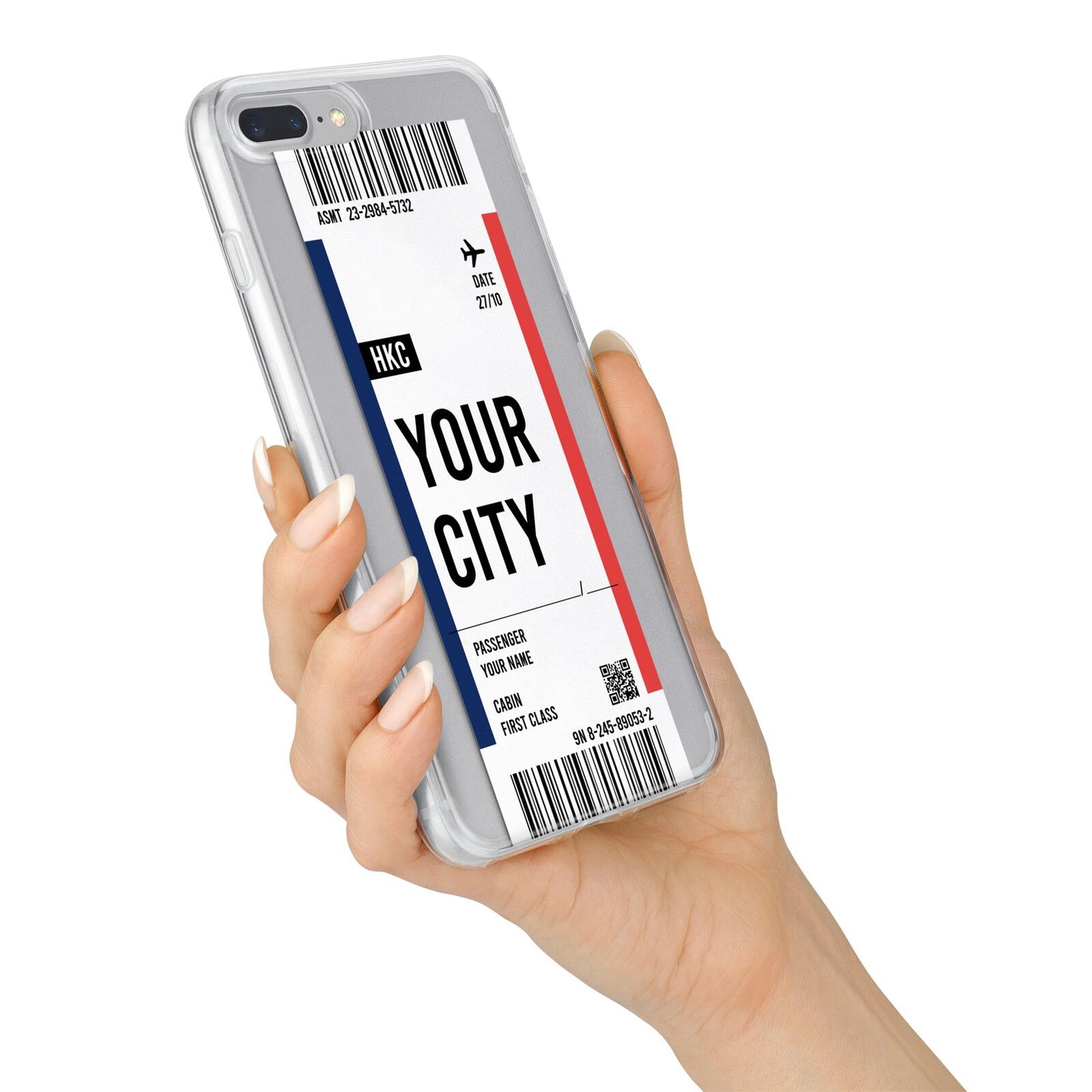 Boarding Pass Ticket iPhone 7 Plus Bumper Case on Silver iPhone Alternative Image