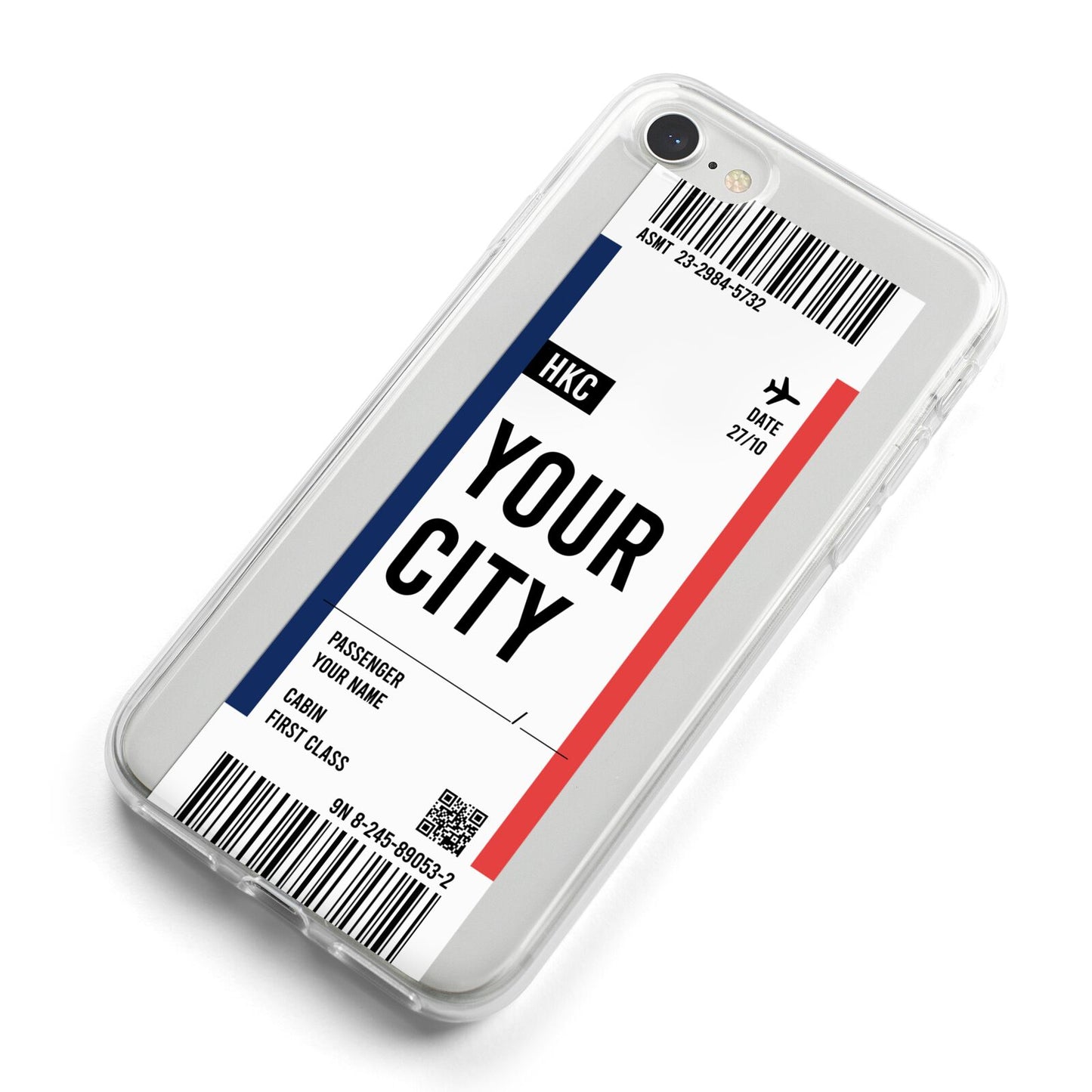 Boarding Pass Ticket iPhone 8 Bumper Case on Silver iPhone Alternative Image