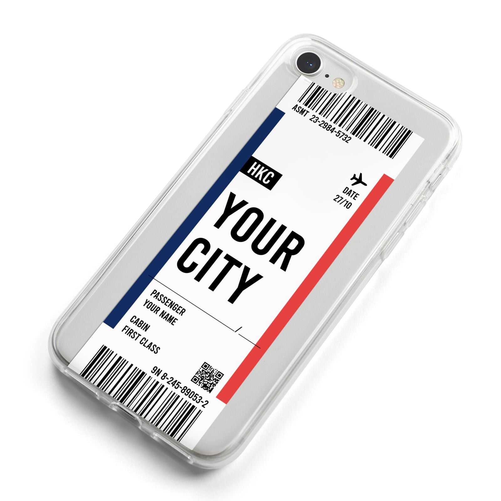 Boarding Pass Ticket iPhone 8 Bumper Case on Silver iPhone Alternative Image