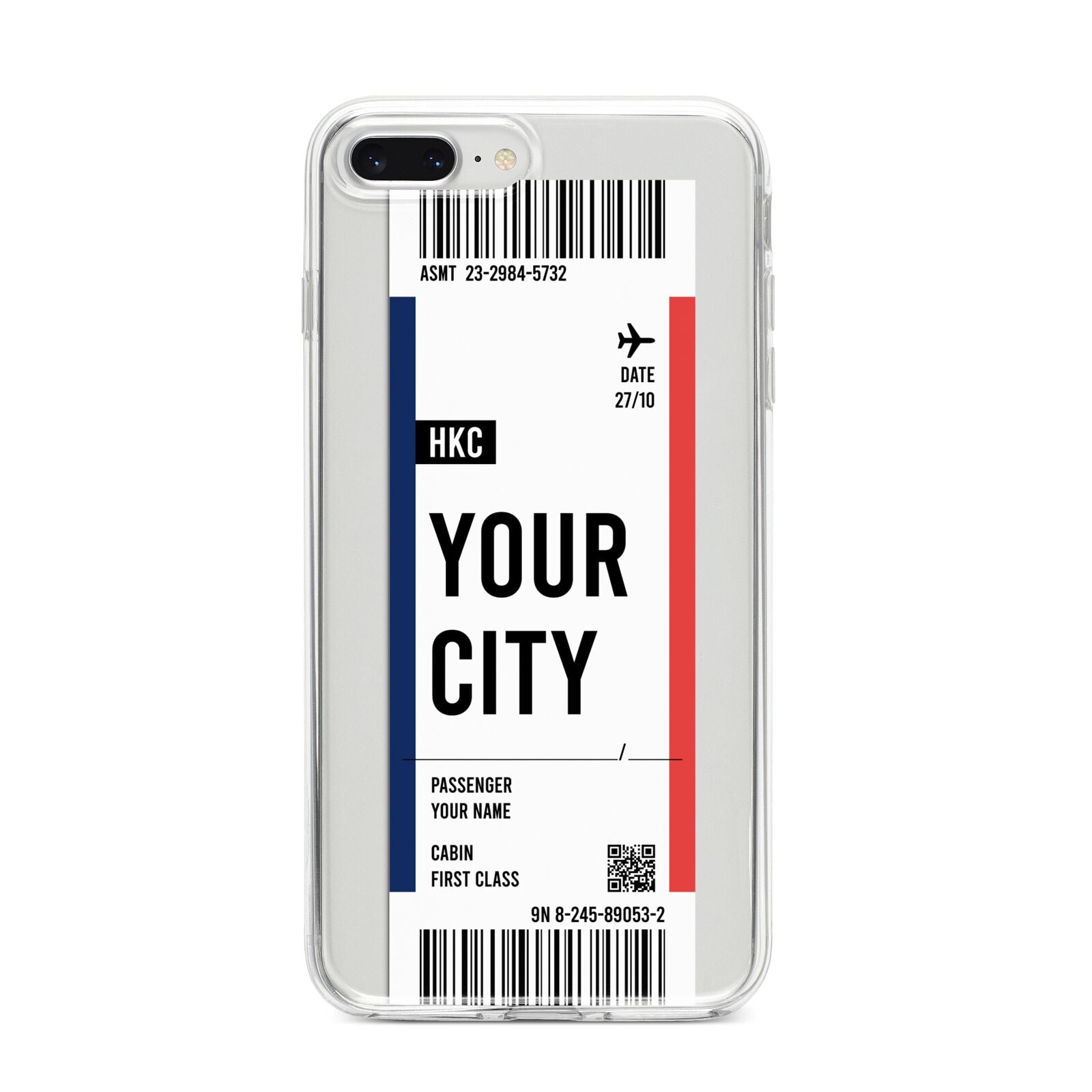 Boarding Pass Ticket iPhone 8 Plus Bumper Case on Silver iPhone