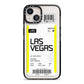 Boarding Pass iPhone 13 Black Impact Case on Silver phone
