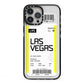 Boarding Pass iPhone 13 Pro Max Black Impact Case on Silver phone