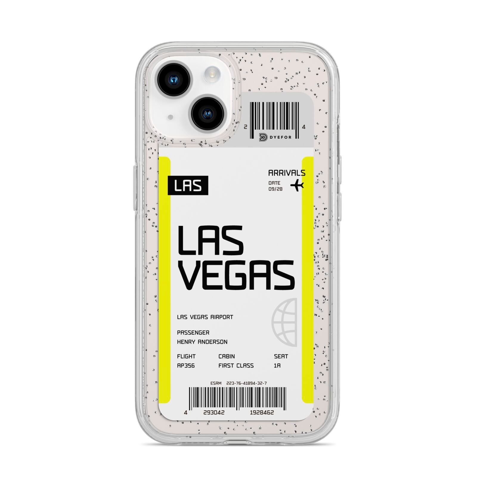 Boarding Pass iPhone 14 Glitter Tough Case Starlight