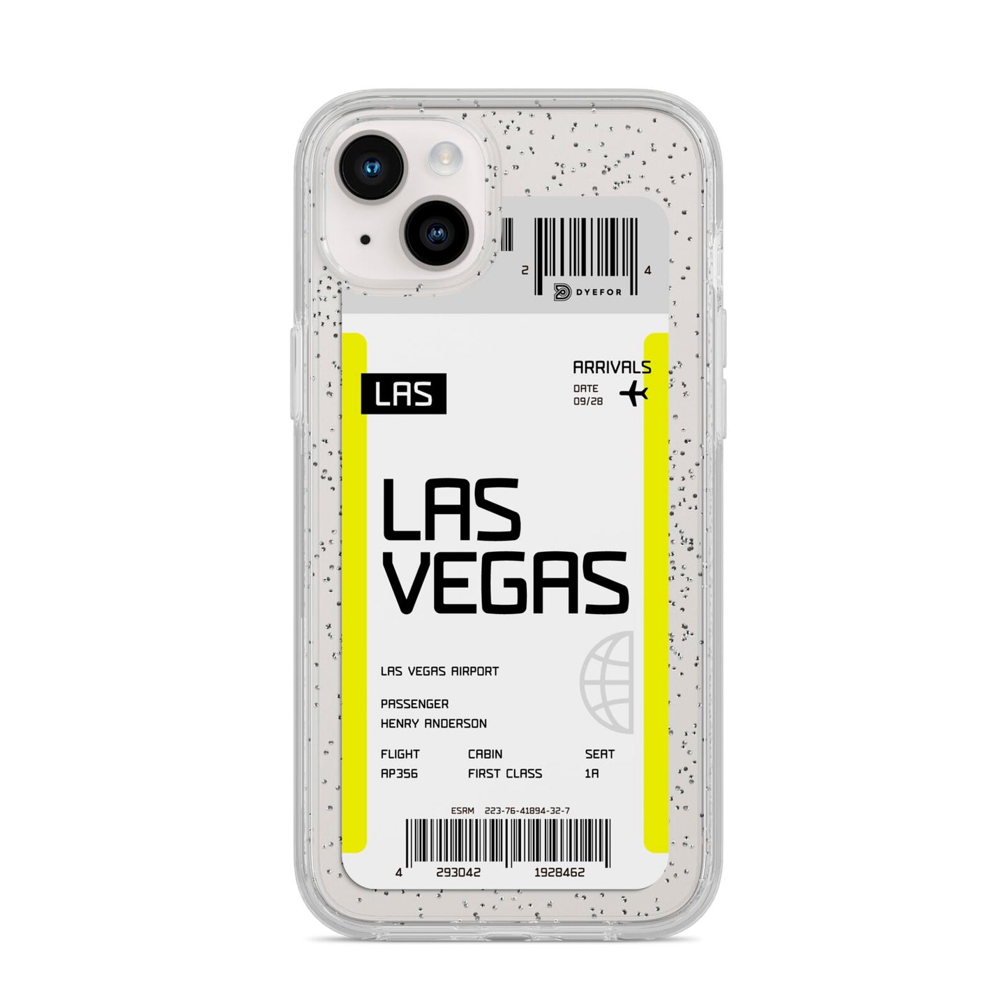 Boarding Pass iPhone 14 Plus Glitter Tough Case Starlight