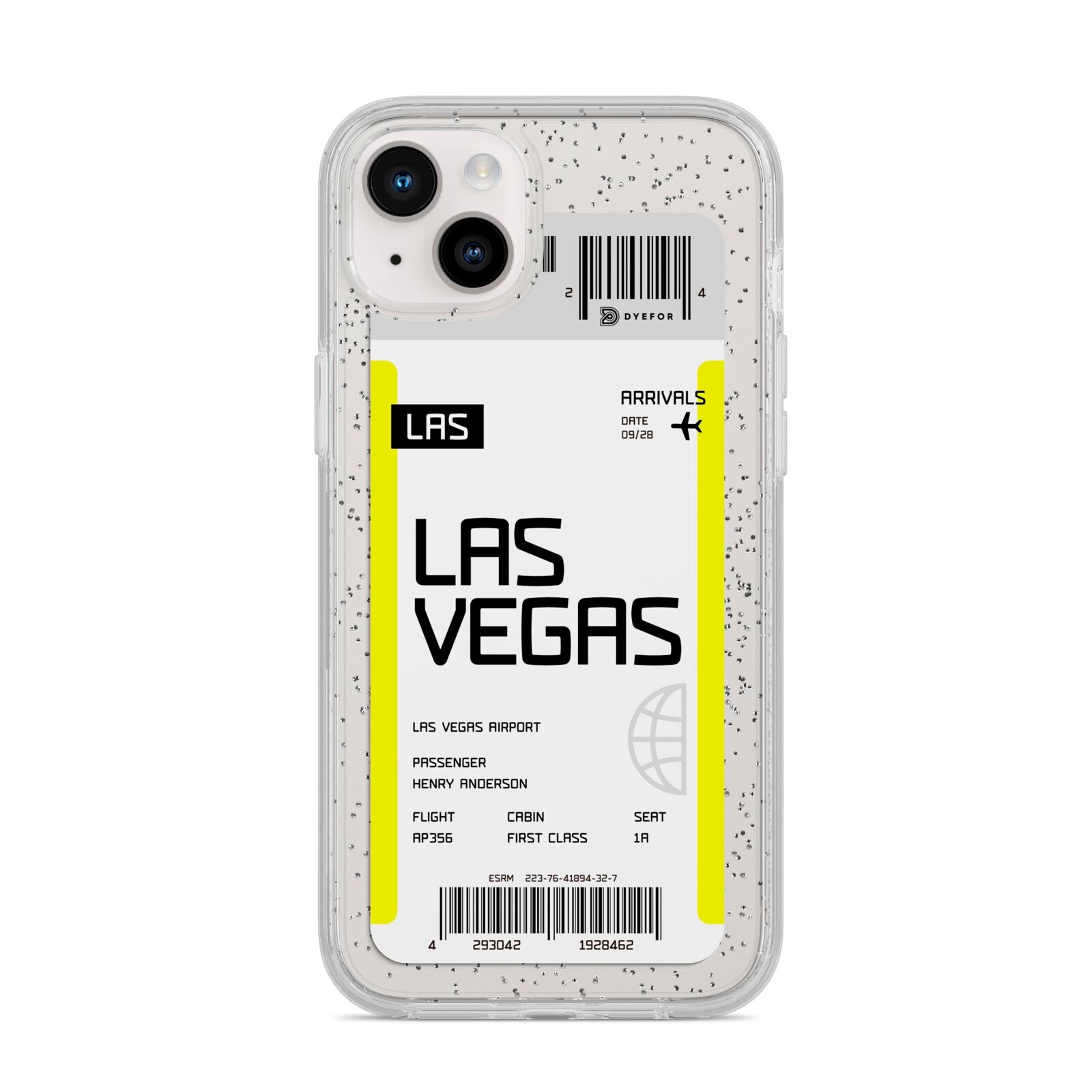 Boarding Pass iPhone 14 Plus Glitter Tough Case Starlight
