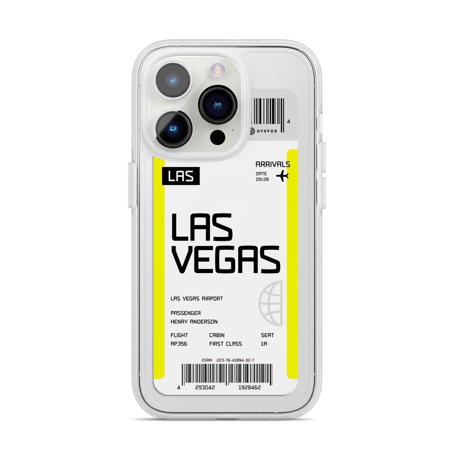 Boarding Pass iPhone 14 Pro Clear Tough Case Silver