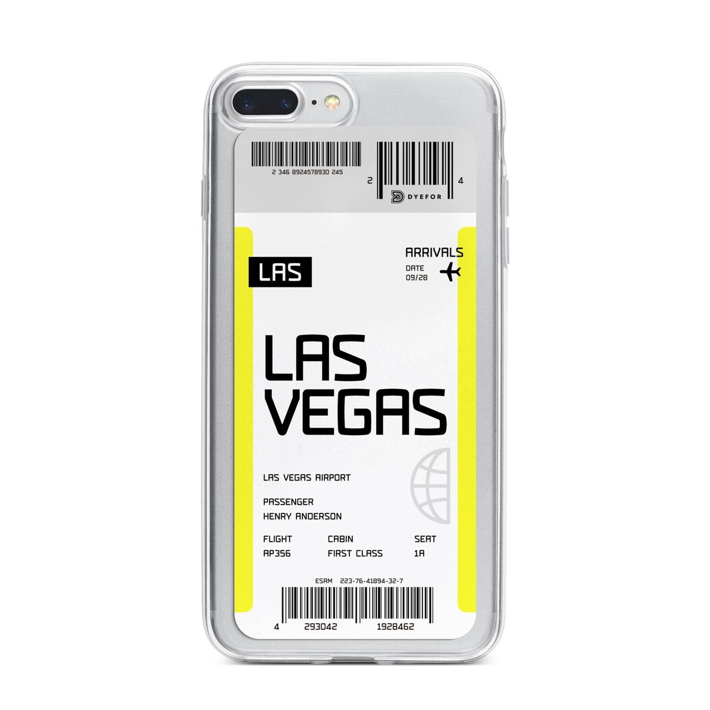 Boarding Pass iPhone 7 Plus Bumper Case on Silver iPhone