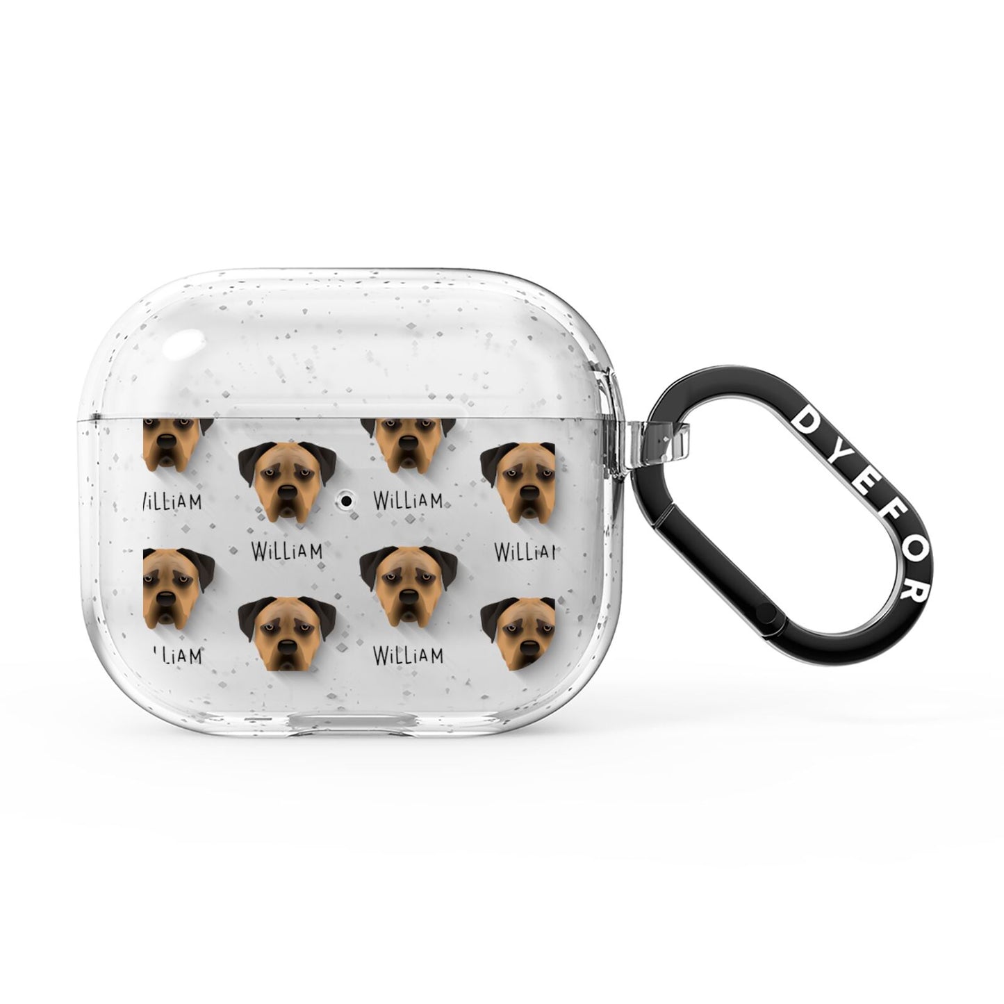 Boerboel Icon with Name AirPods Glitter Case 3rd Gen