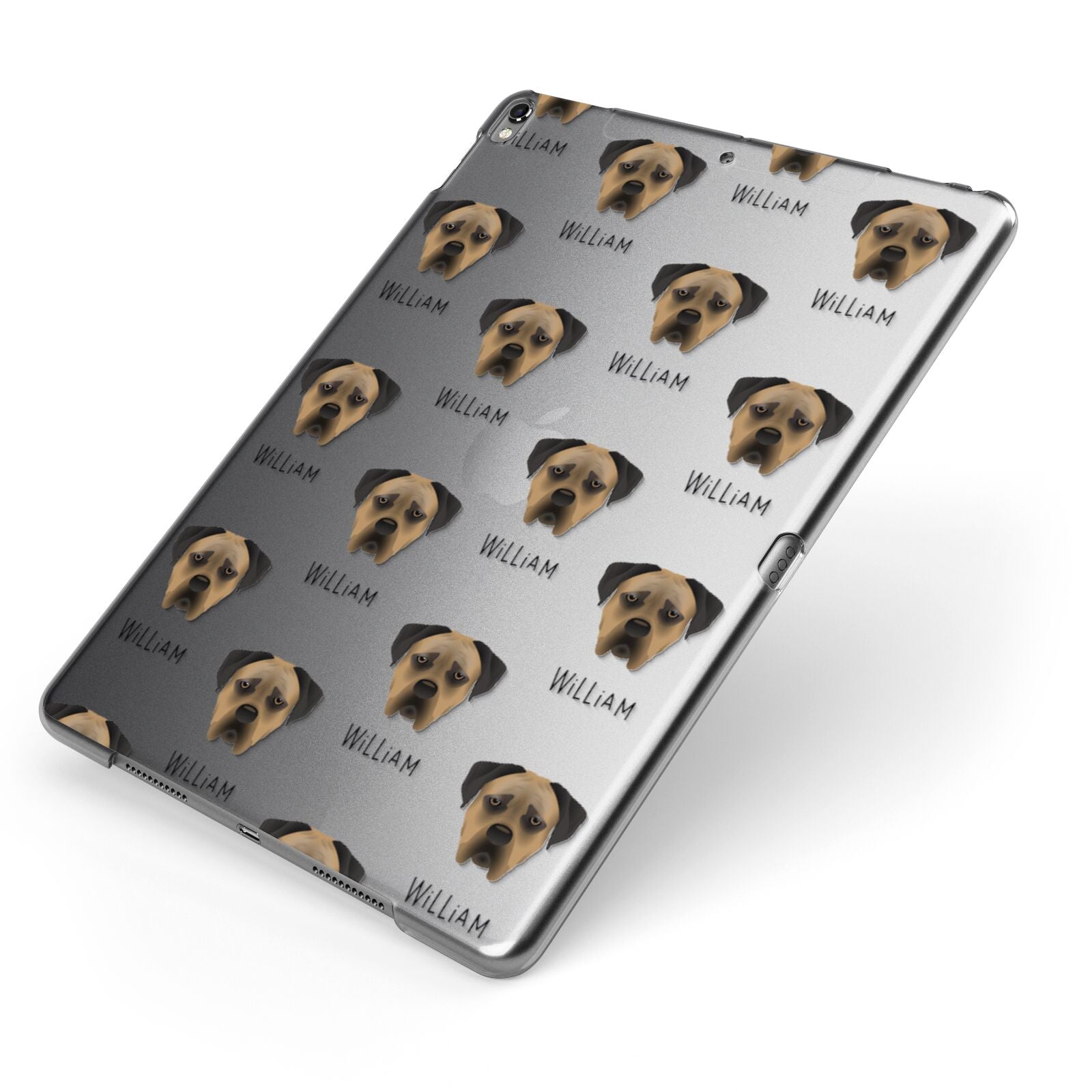 Boerboel Icon with Name Apple iPad Case on Grey iPad Side View