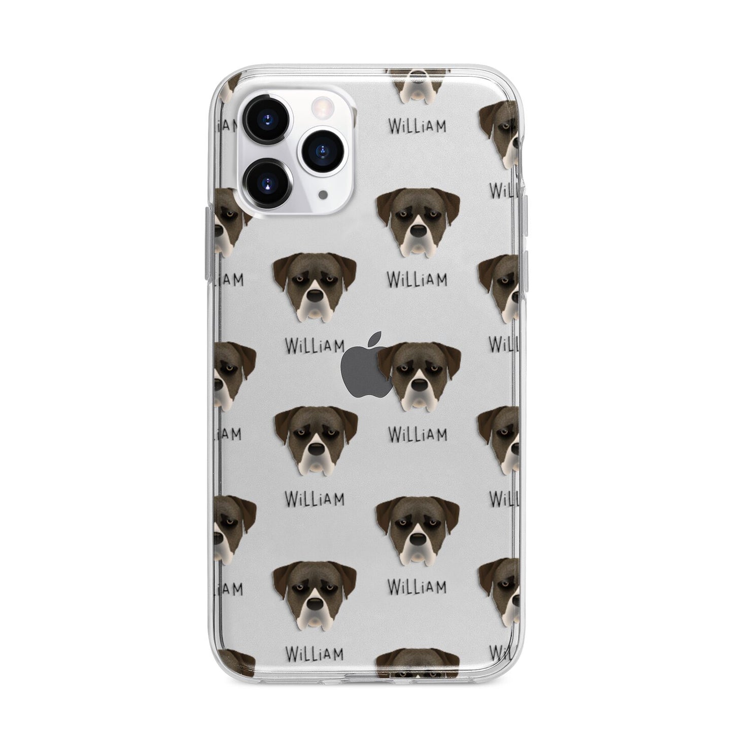Boerboel Icon with Name Apple iPhone 11 Pro Max in Silver with Bumper Case
