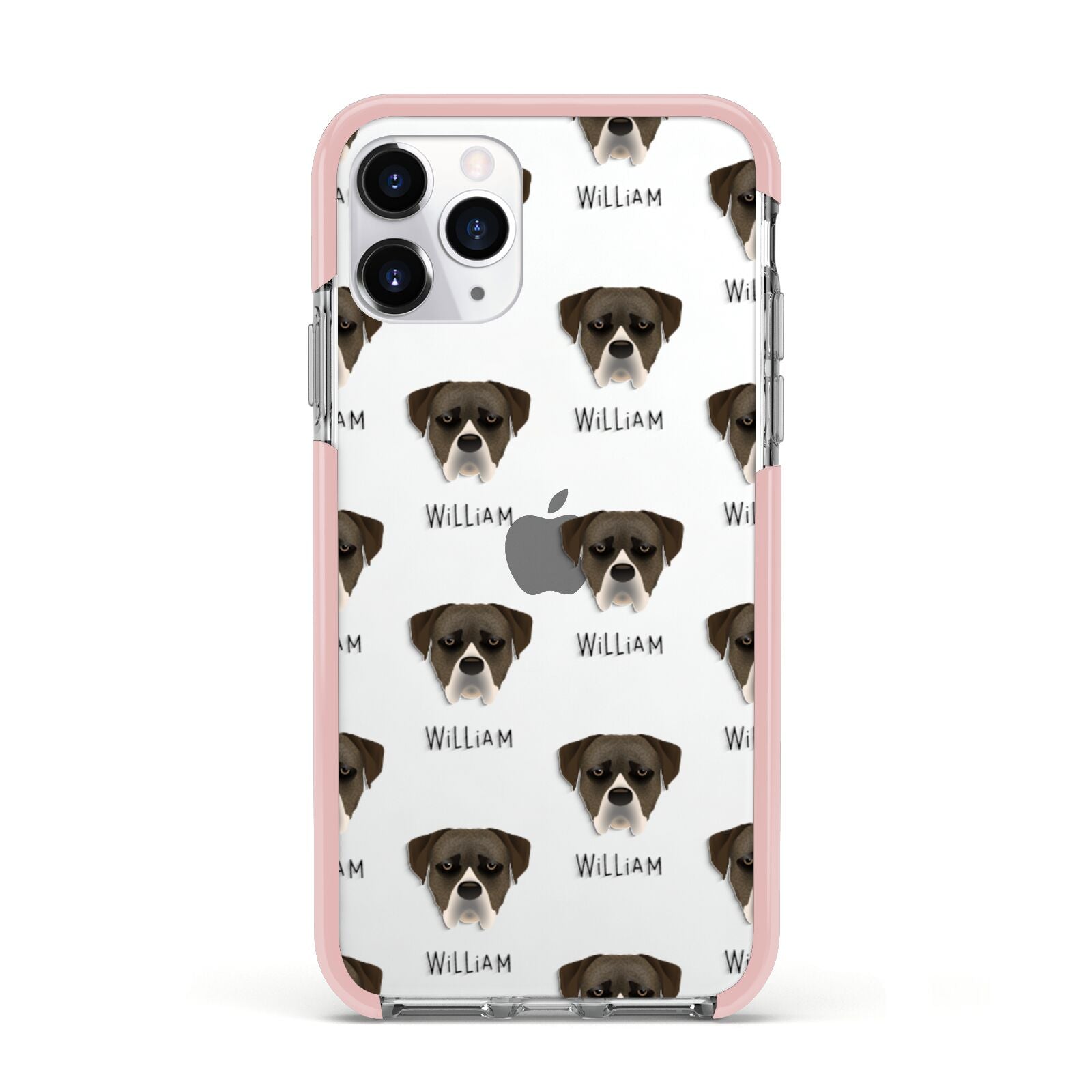 Boerboel Icon with Name Apple iPhone 11 Pro in Silver with Pink Impact Case