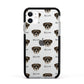 Boerboel Icon with Name Apple iPhone 11 in White with Black Impact Case