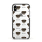 Boerboel Icon with Name Apple iPhone Xs Impact Case Black Edge on Silver Phone