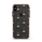 Boerboel Icon with Name Apple iPhone Xs Impact Case Pink Edge on Black Phone