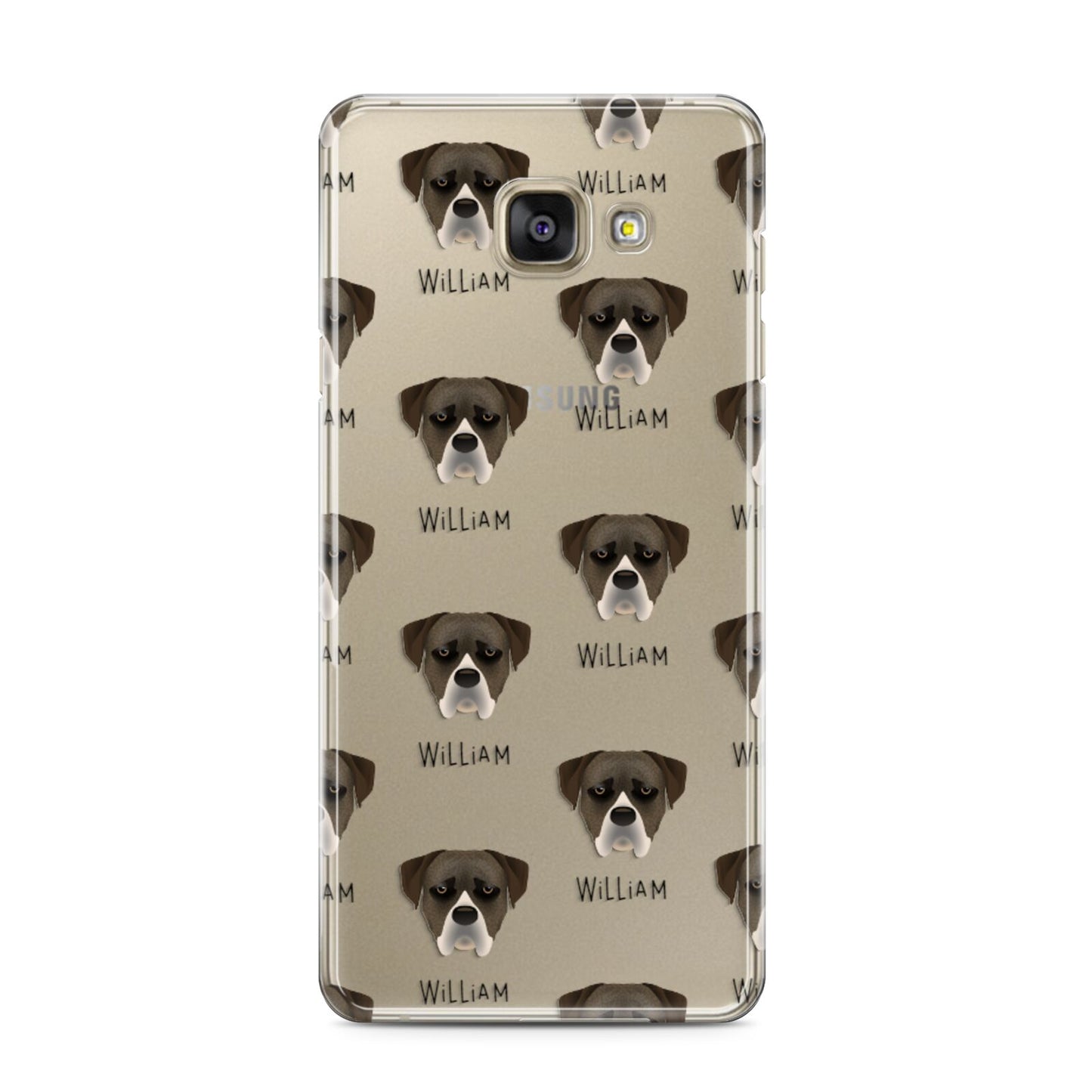 Boerboel Icon with Name Samsung Galaxy A3 2016 Case on gold phone