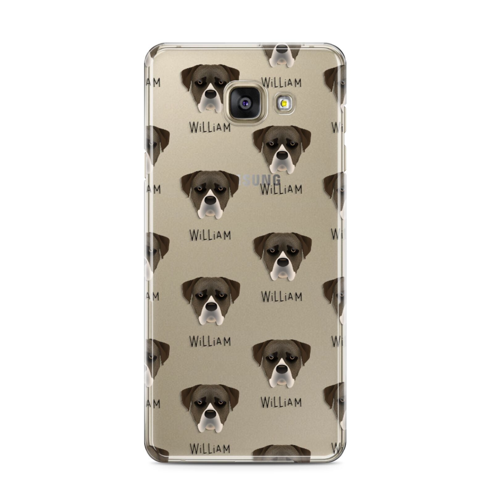Boerboel Icon with Name Samsung Galaxy A3 2016 Case on gold phone