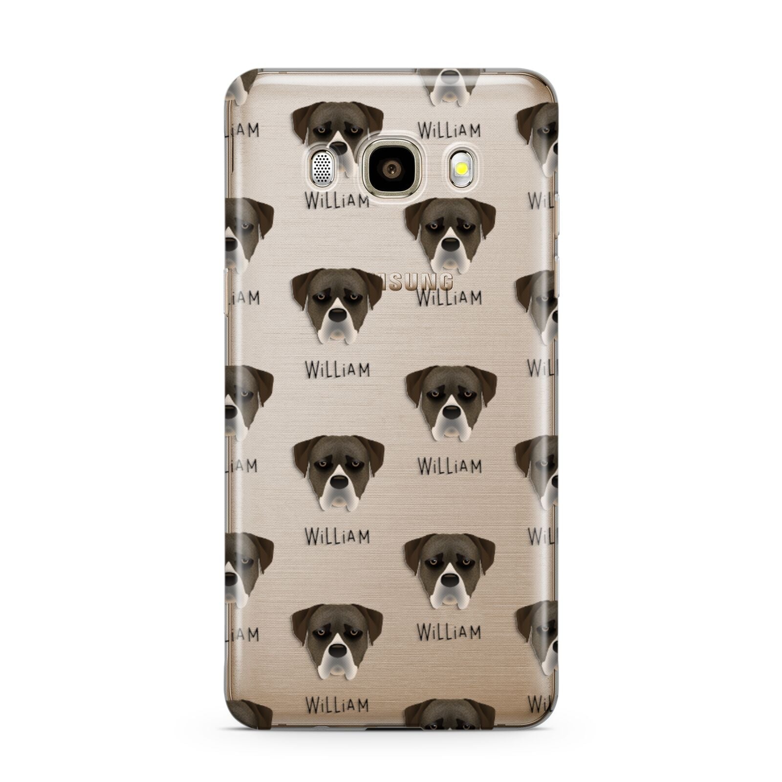 Boerboel Icon with Name Samsung Galaxy J7 2016 Case on gold phone