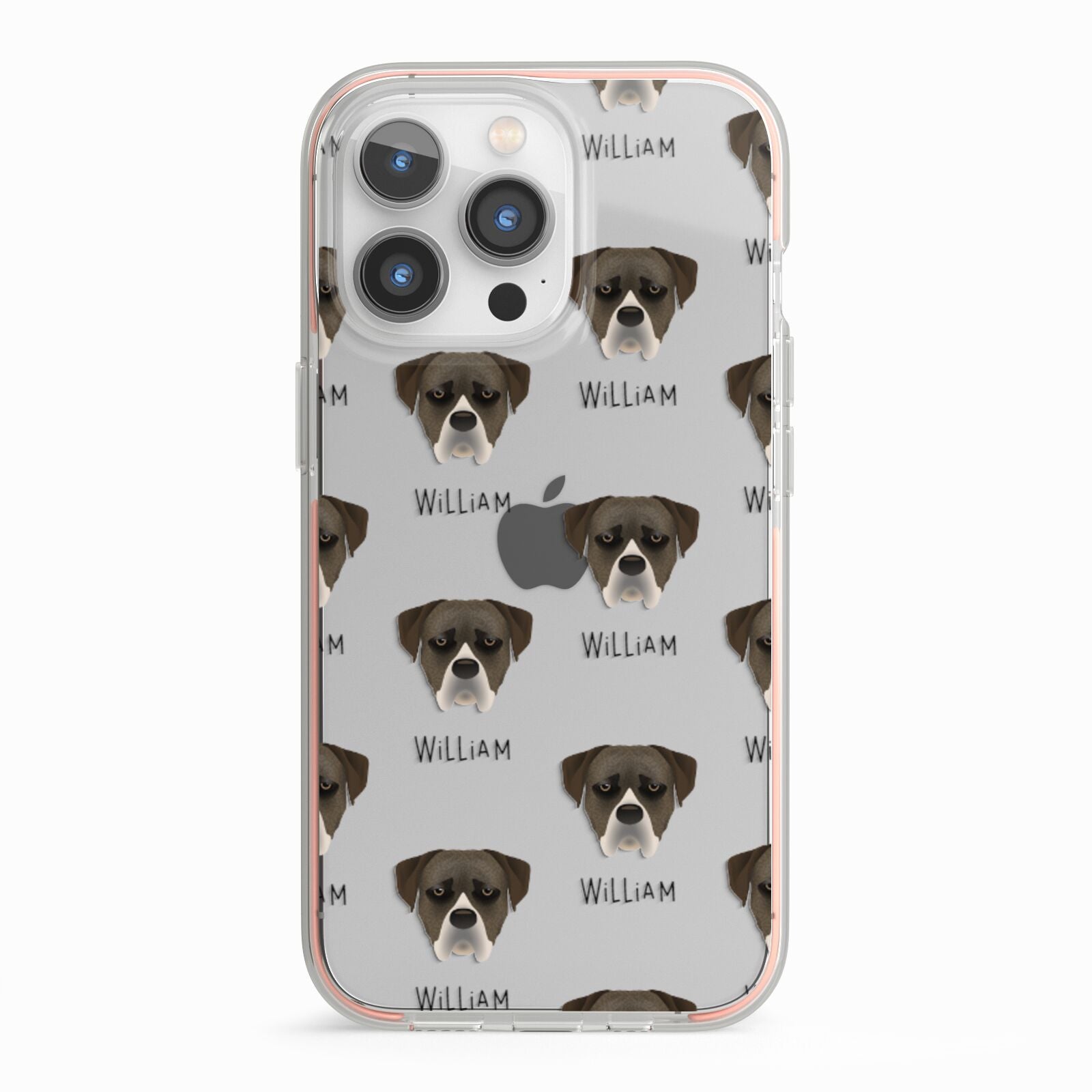 Boerboel Icon with Name iPhone 13 Pro TPU Impact Case with Pink Edges