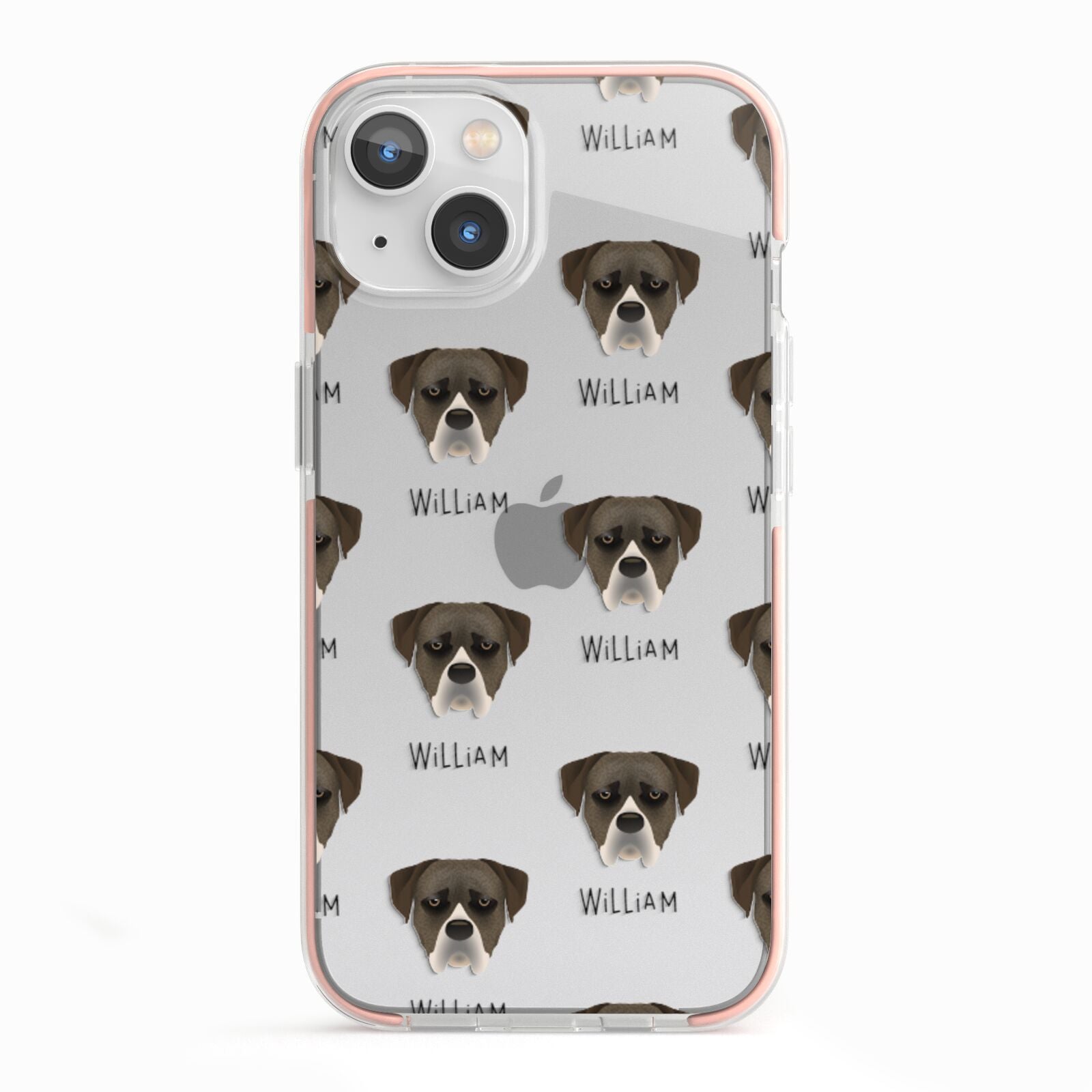 Boerboel Icon with Name iPhone 13 TPU Impact Case with Pink Edges