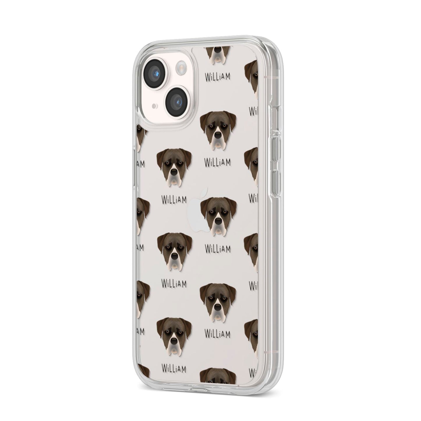 Boerboel Icon with Name iPhone 14 Clear Tough Case Starlight Angled Image
