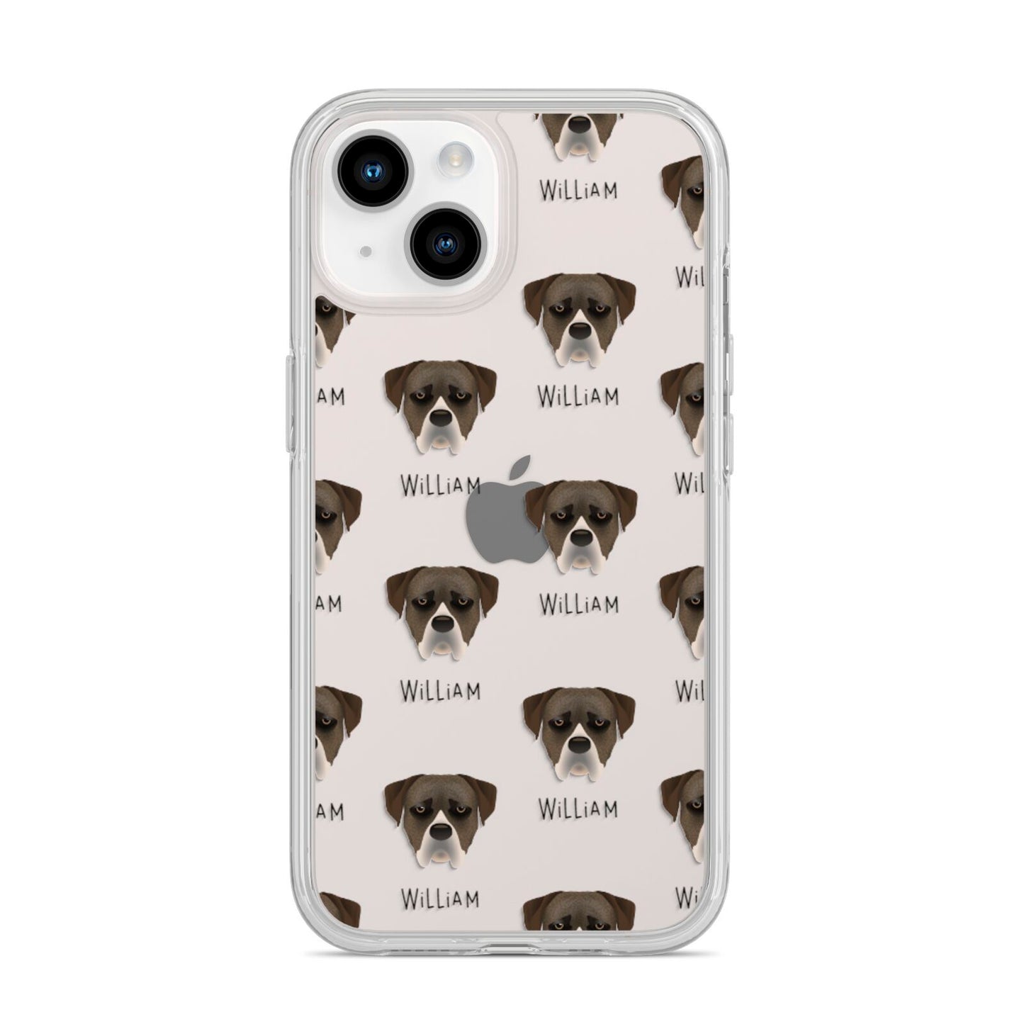 Boerboel Icon with Name iPhone 14 Clear Tough Case Starlight