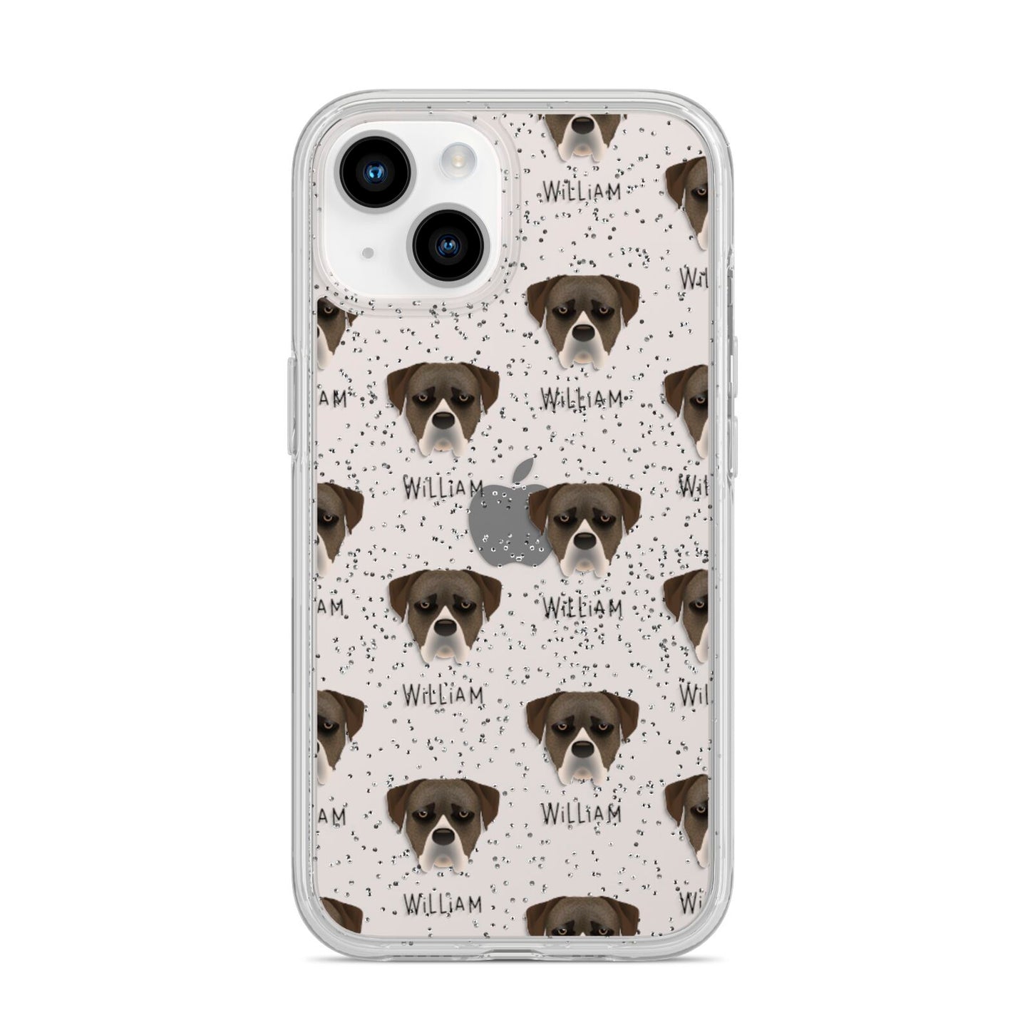 Boerboel Icon with Name iPhone 14 Glitter Tough Case Starlight
