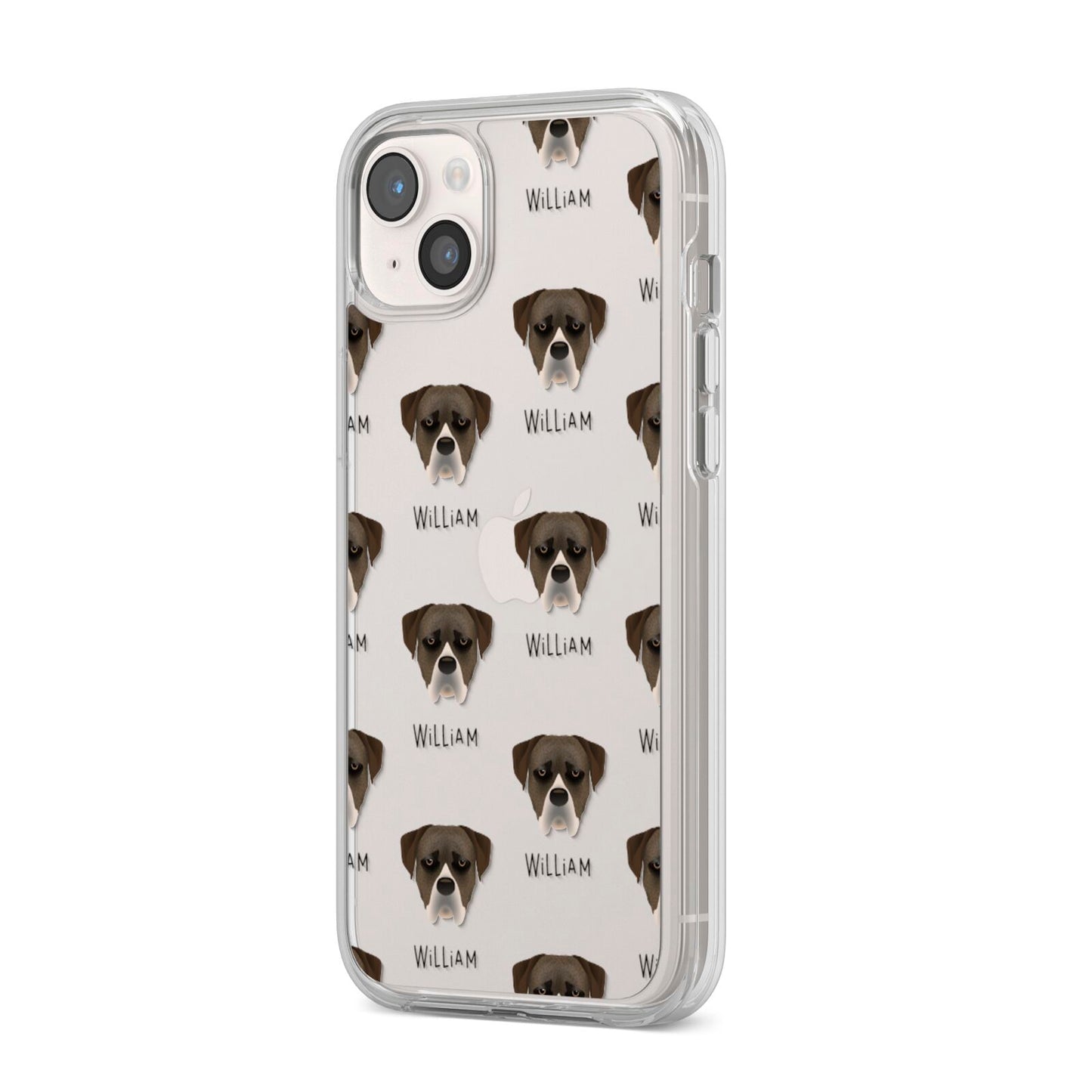 Boerboel Icon with Name iPhone 14 Plus Clear Tough Case Starlight Angled Image