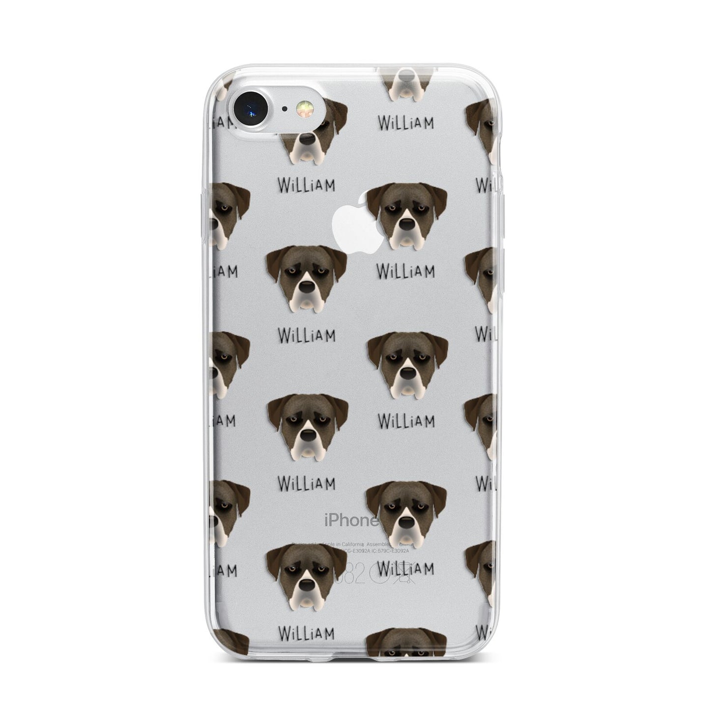 Boerboel Icon with Name iPhone 7 Bumper Case on Silver iPhone